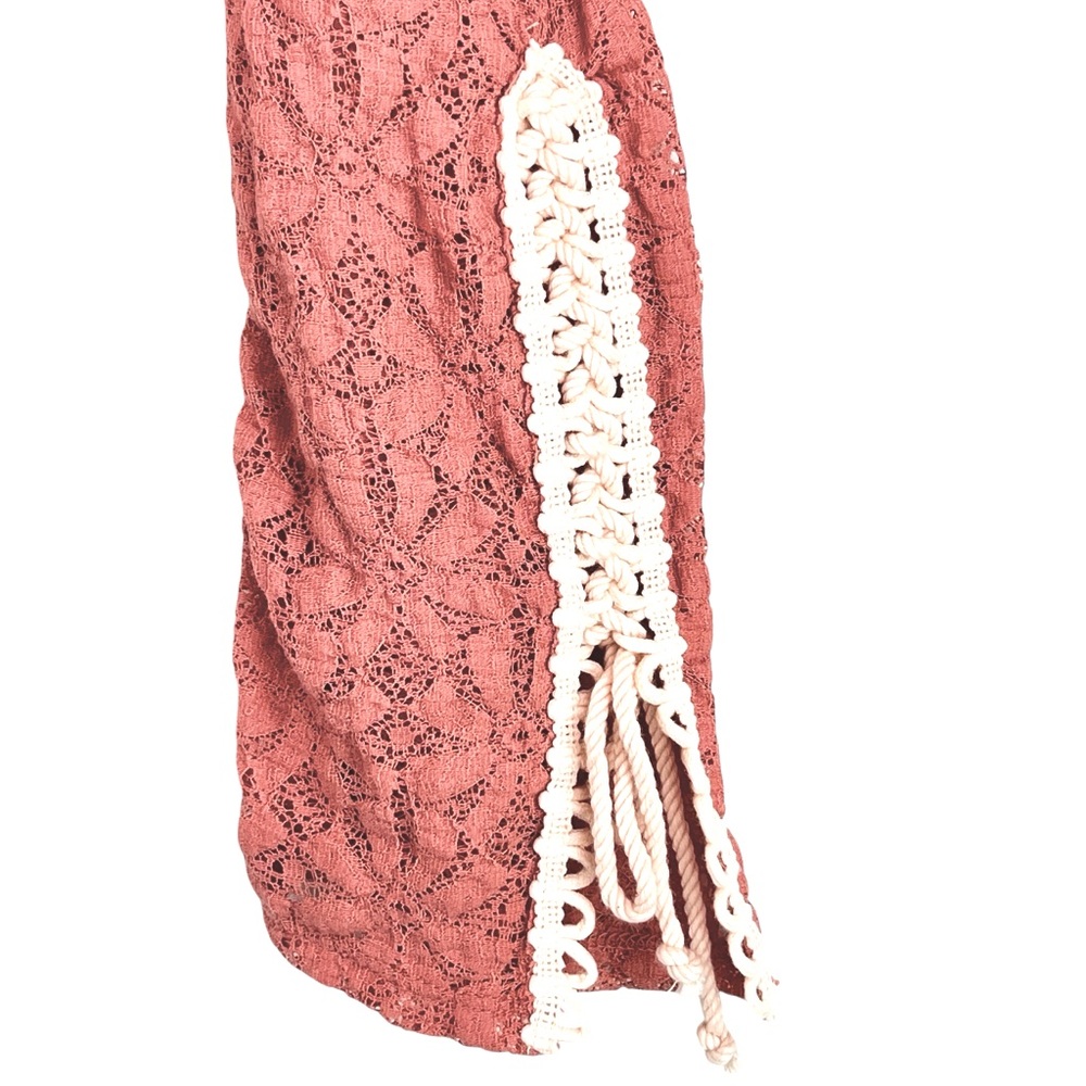 NWOT Free People Lilah Top in Crush Blush Lacey Lace-up Details Sz S - Picture 10 of 15